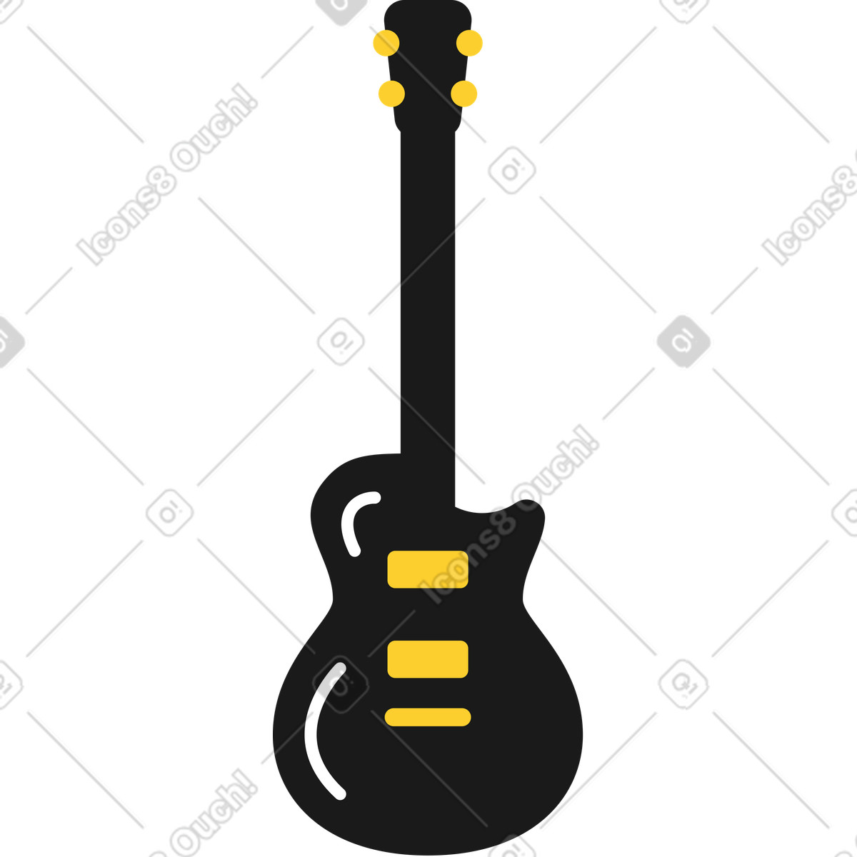 Ilustração de Guitarra elétrica em no estilo Taxi para baixar em PNG, SVG