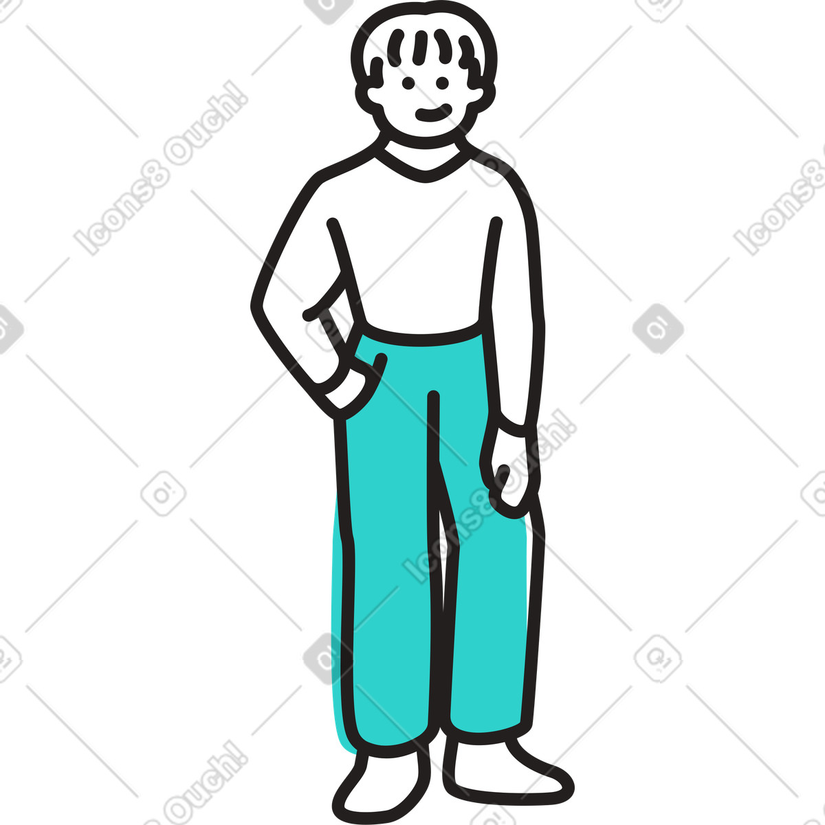 Ilustración Hombre de pie en estilo Little a descargar en PNG y SVG