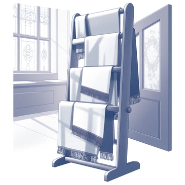 A rack filled with tallits in a synagogue's entrance