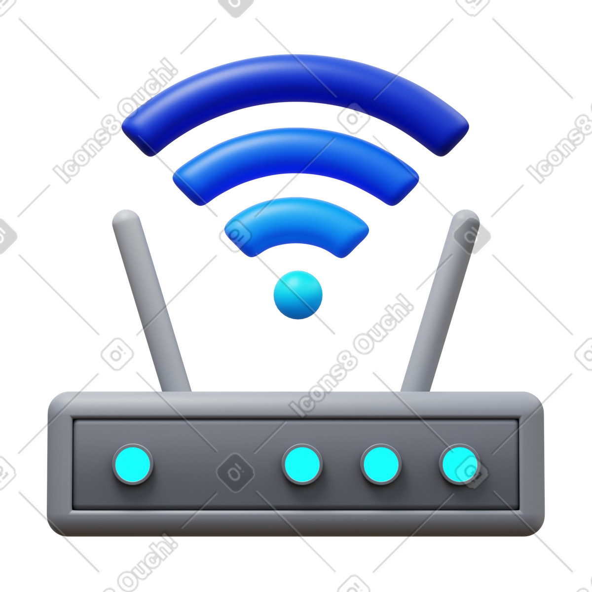 Wi-fi router illustrazione in stile 3D Fluency scarica in PNG, SVG