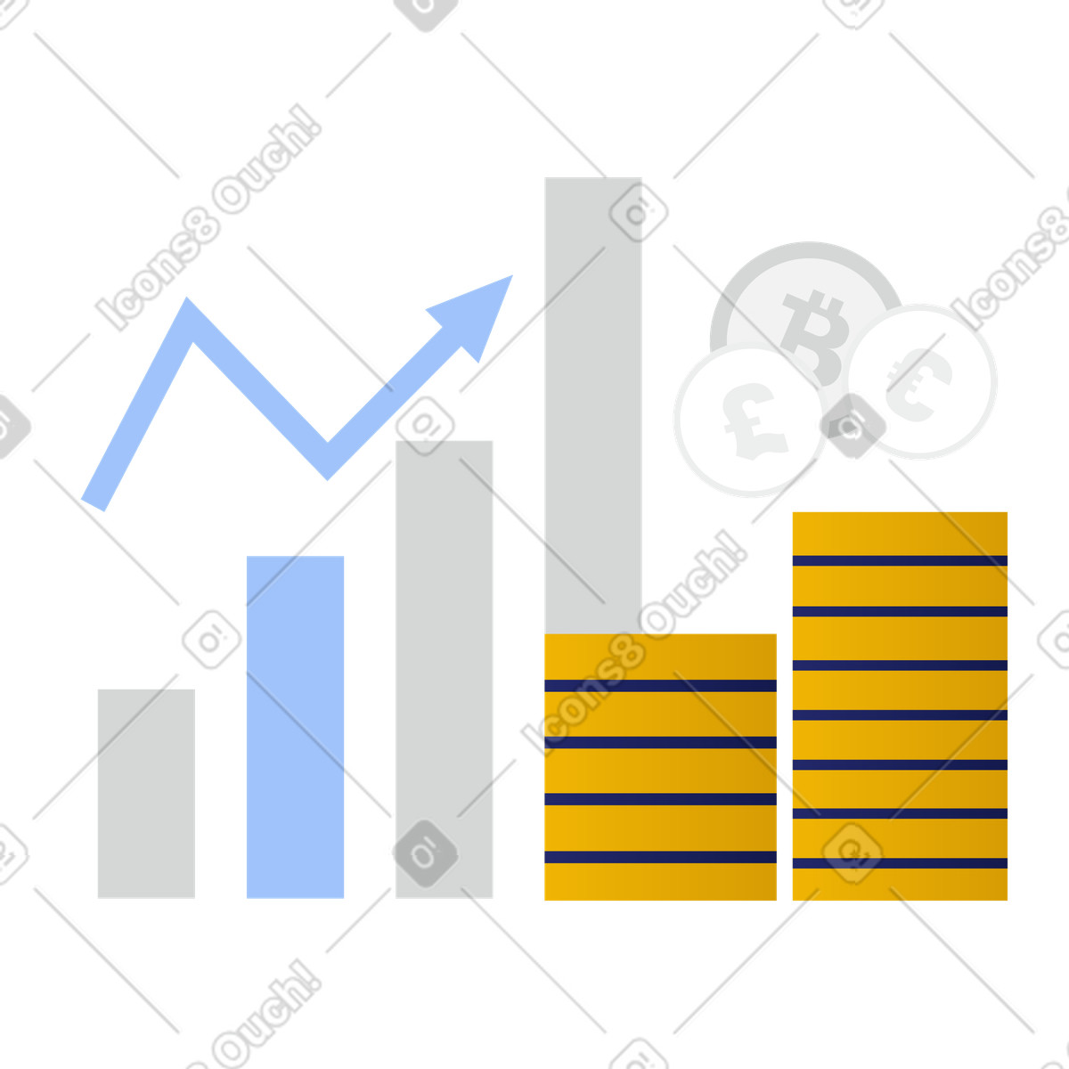 Ilustración Cuadro financiero para el mercado de valores en estilo Clip a descargar en PNG y SVG
