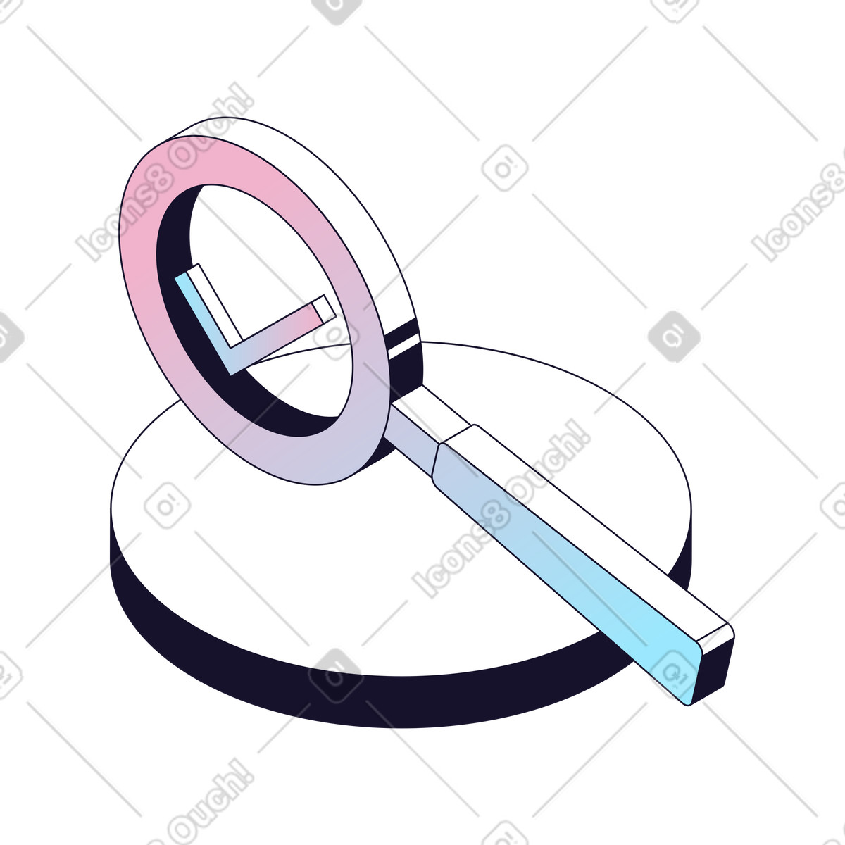 Search System, Magnifier Tool, Data Discovery illustration in Node style download in PNG, SVG