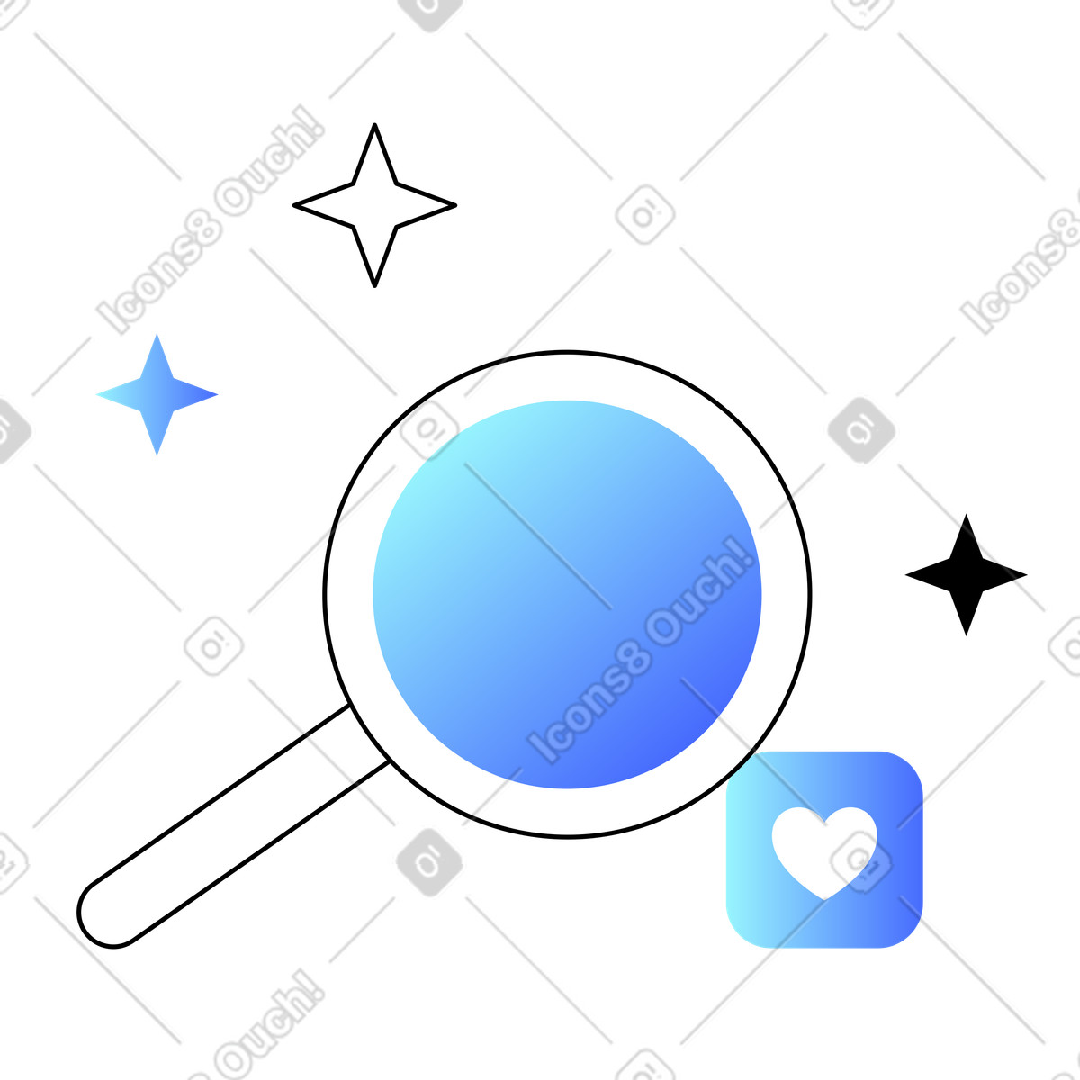 下载 Azure 风格的 搜索收藏夹 插画，支持 PNG、SVG 格式