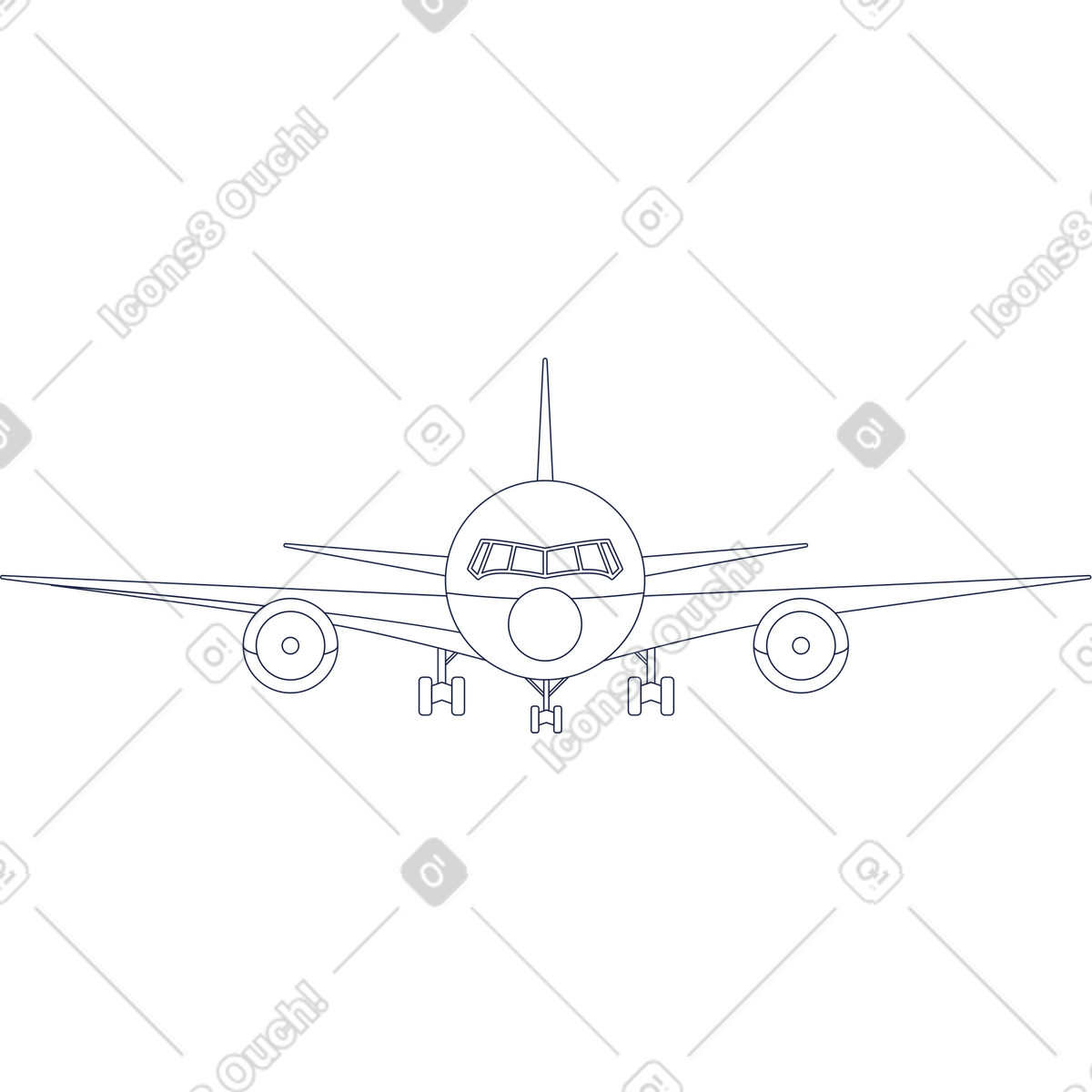 Flugzeug-Illustration im Urban Line-Stil als Download in PNG, SVG