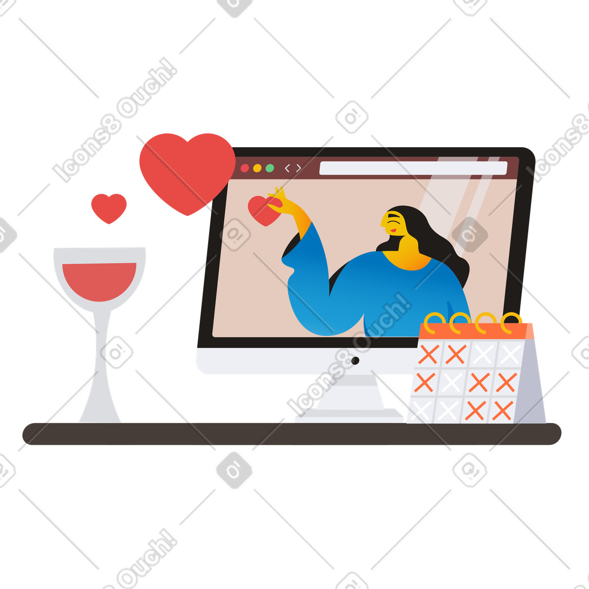 Data in linea illustrazione stile Jaconda scarica PNG, SVG