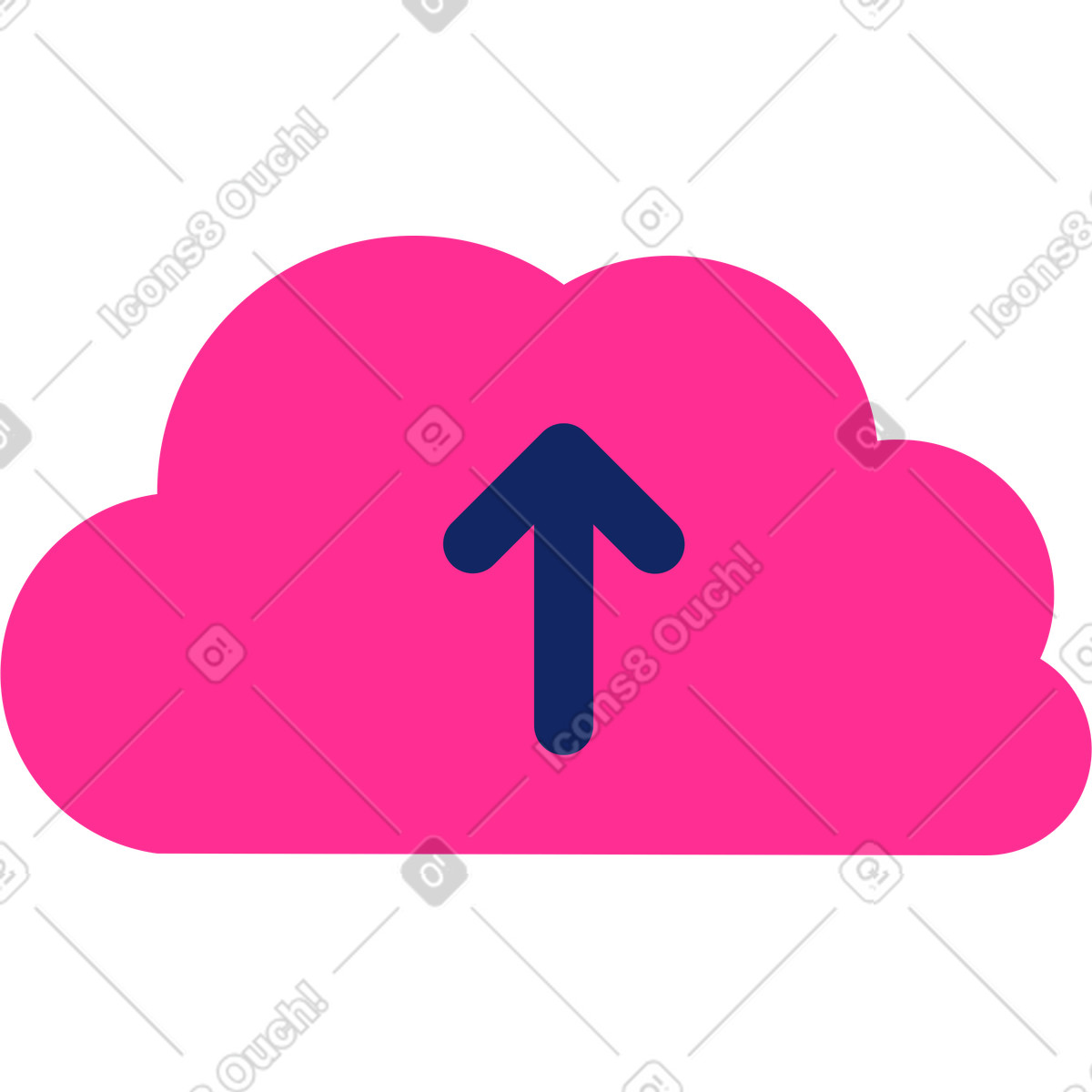 Cyborg スタイルの Cloud with arrow のイラストをPNG、SVG形式でダウンロード