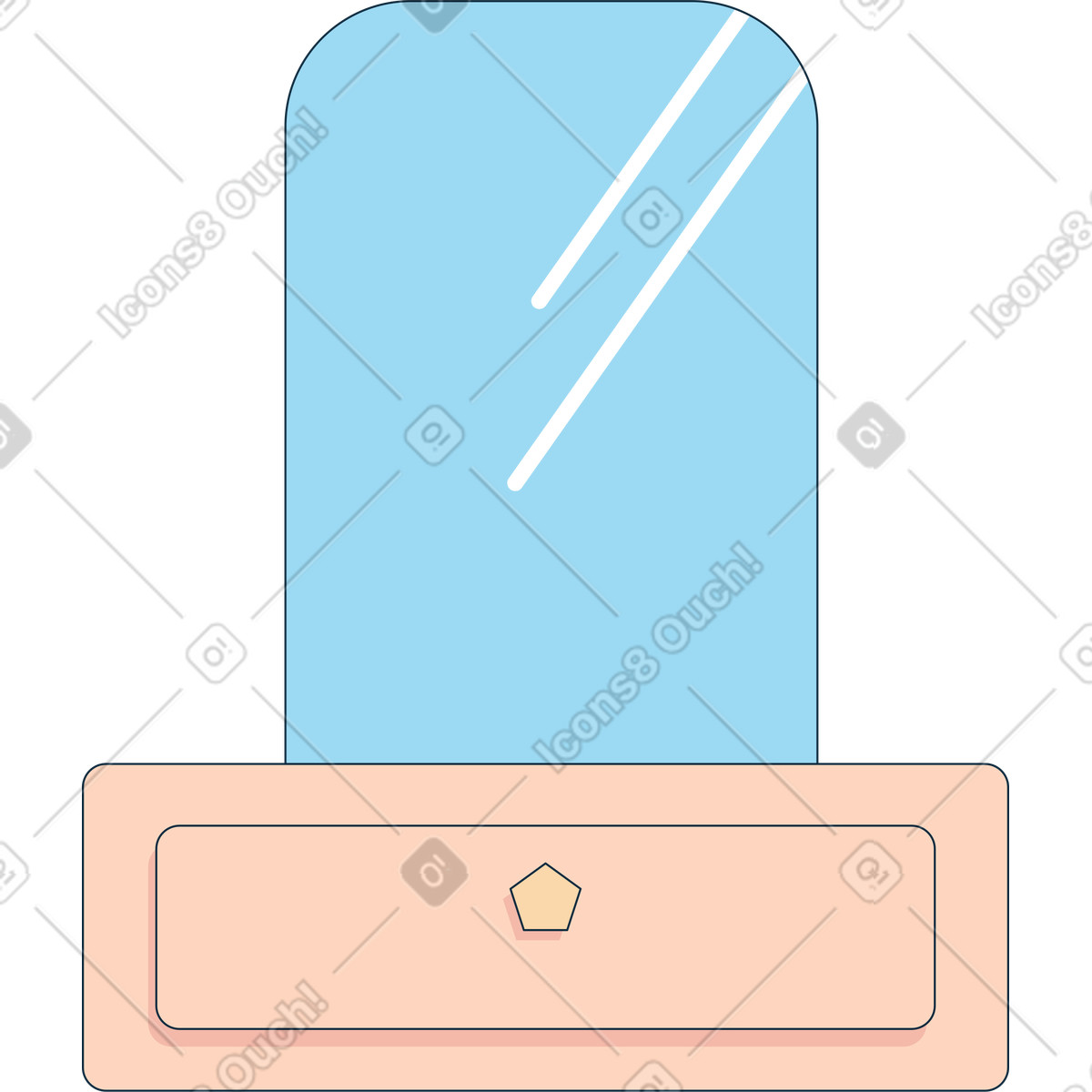 Illustration Coiffeuse avec miroir dans le style Bubble gum à télécharger aux formats PNG, SVG