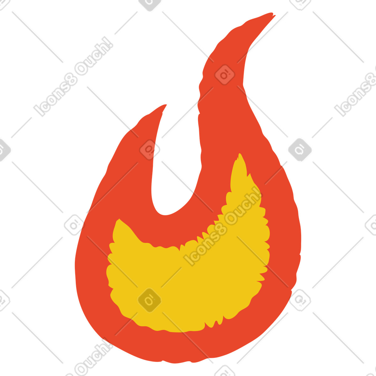 Ilustración Fuego en estilo Bermuda a descargar en PNG y SVG