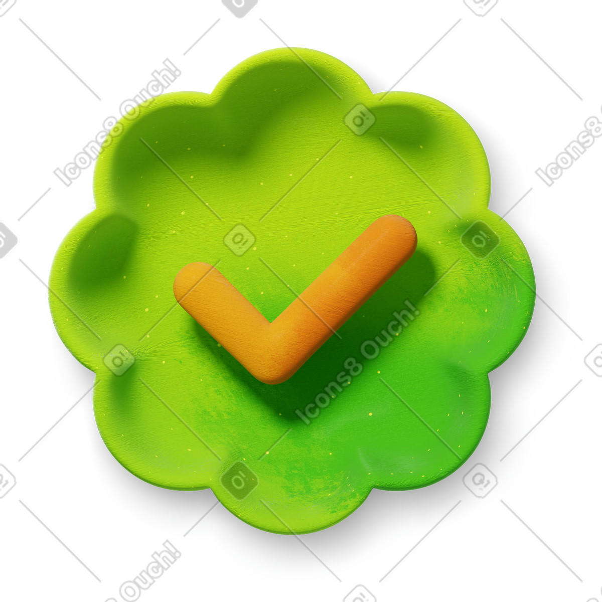 3D Microsoft Fluent illustration スタイルの Checkmark badge symbol for verified account status and approval のイラストをPNG、SVG形式でダウンロード