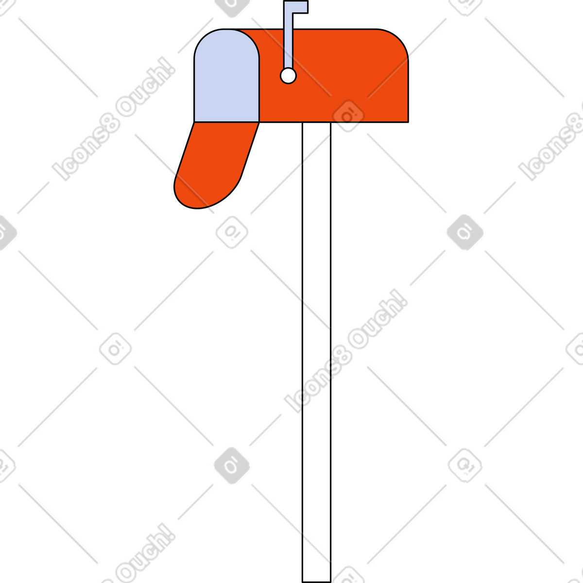 Red mailbox illustration in Bloom style download in PNG, SVG