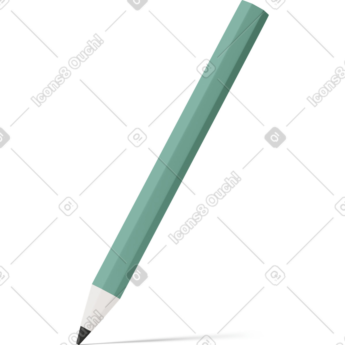 Иллюстрация Green pencil в стиле 3D Casual life — скачать в форматах PNG, SVG