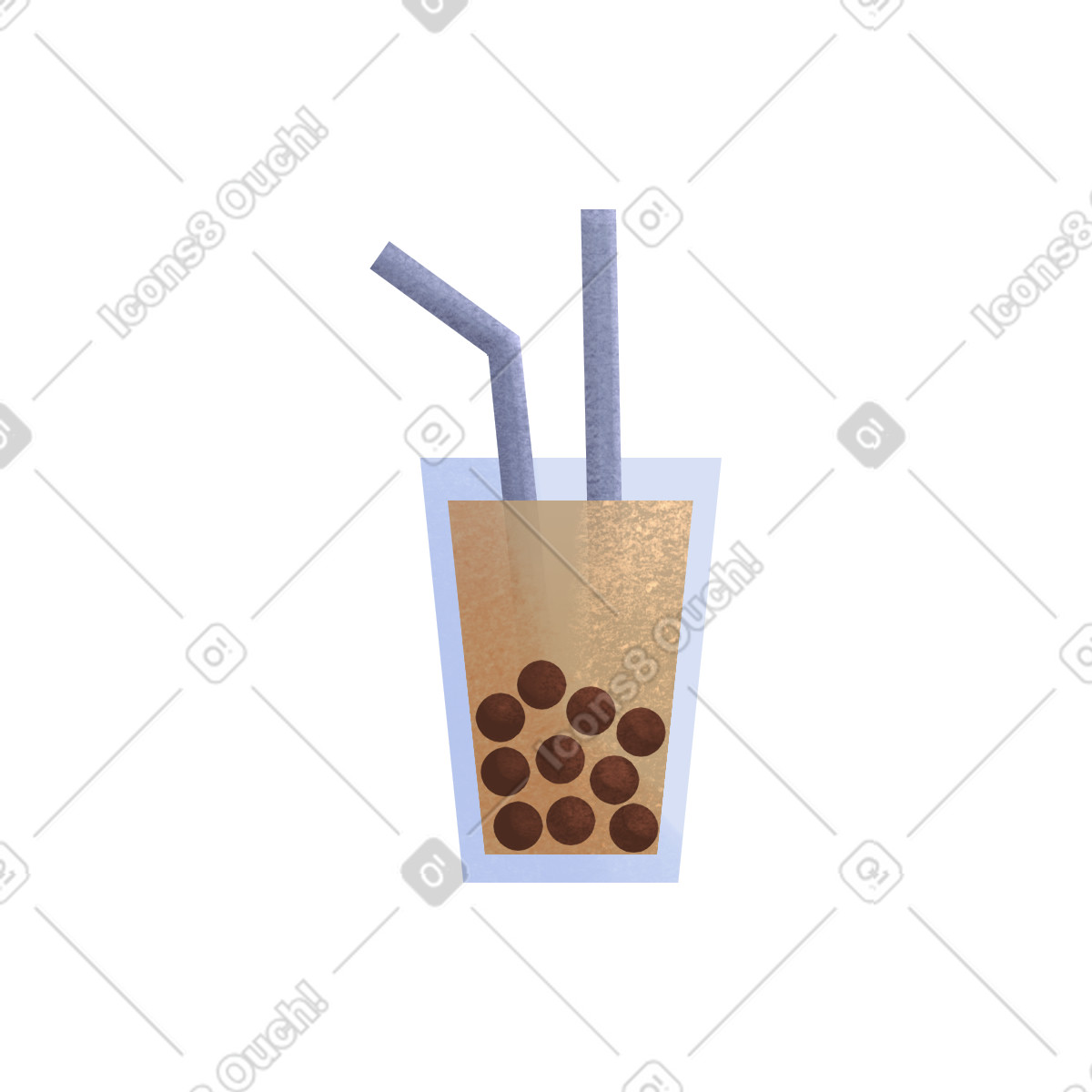 Ilustración Bubble tea with straws en estilo Shine a descargar en PNG y SVG