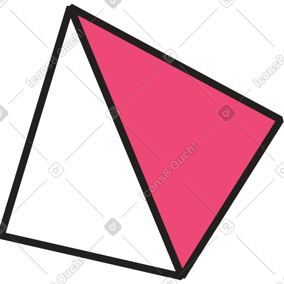 Ilustración Tetraedro en estilo Dazzle Line a descargar en PNG y SVG