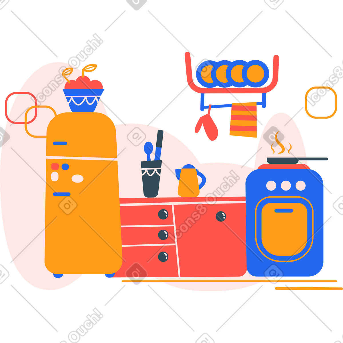 Illustration Cuisine dans le style Kingdom à télécharger aux formats PNG, SVG