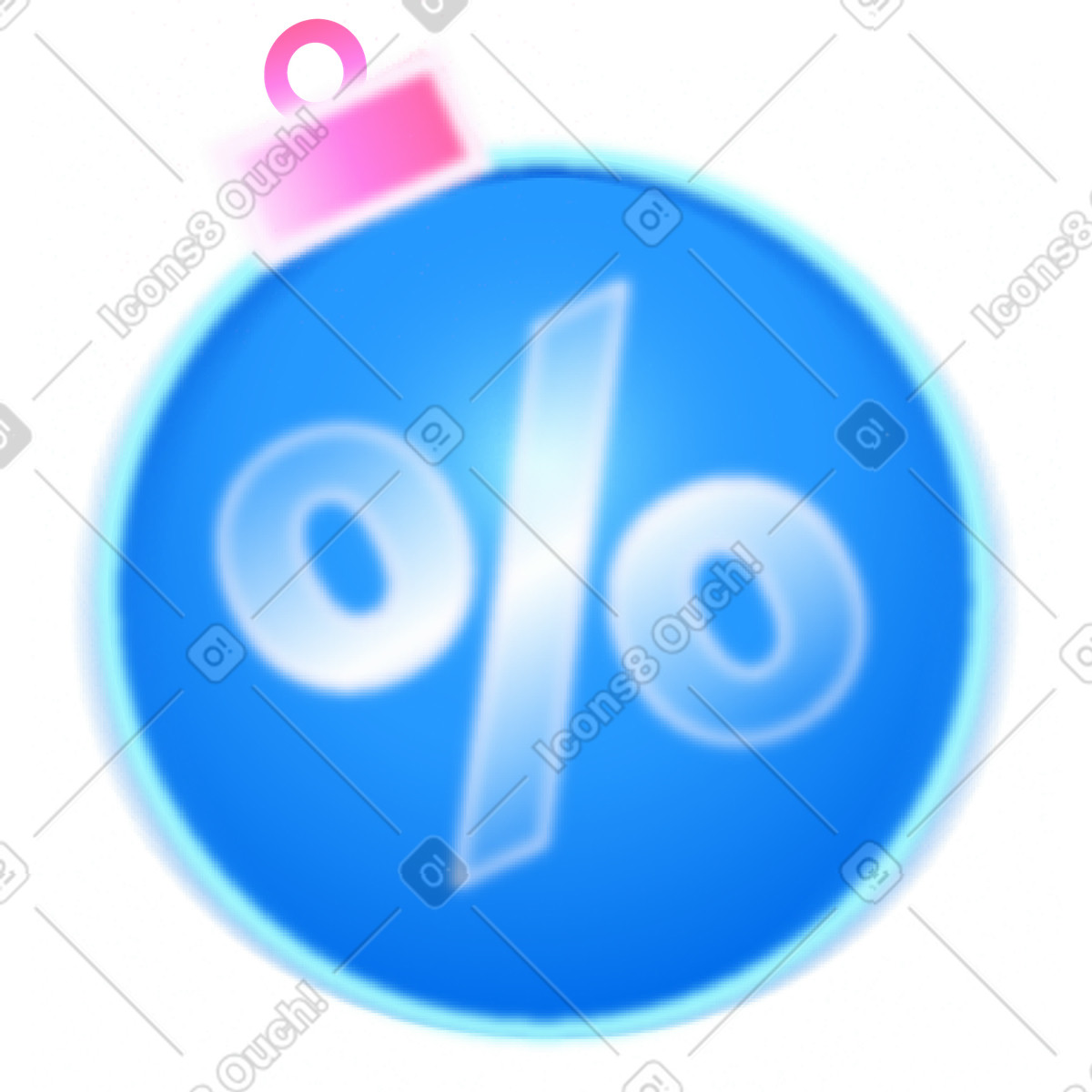 Ilustração de Enfeite azul com sinal porcentagem em no estilo Burst para baixar em PNG, SVG