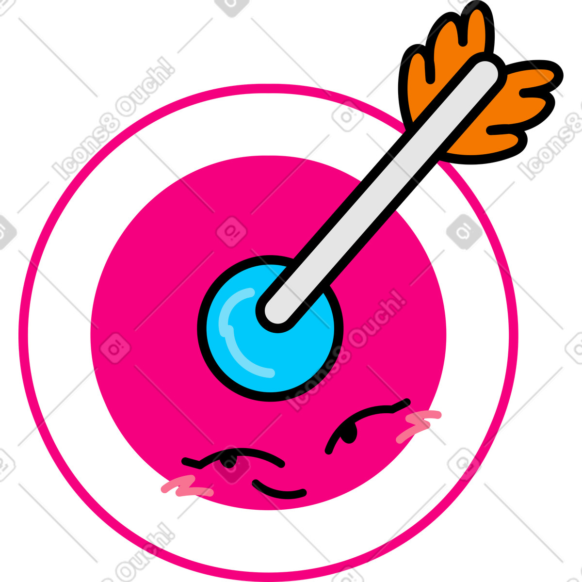 Ilustração de Mirar na cabeça com uma flecha em no estilo Giggle para baixar em PNG, SVG