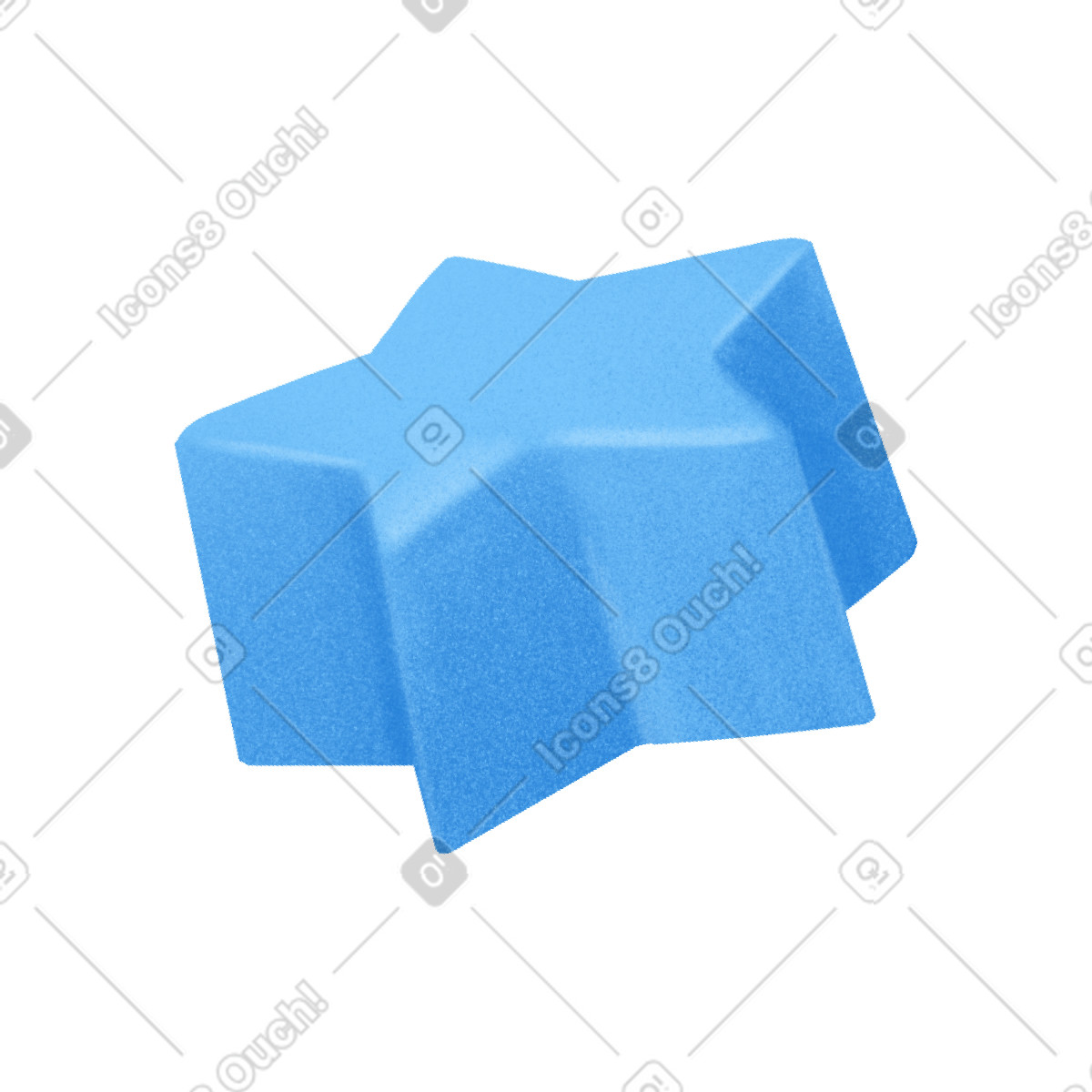 Ilustración Estrella volumétrica azul en estilo Gleam a descargar en PNG y SVG