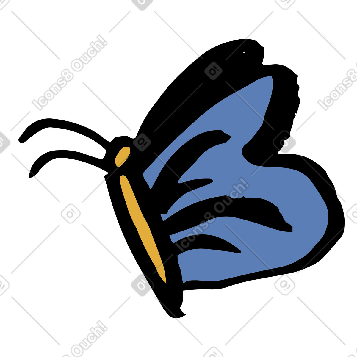 Farfalla illustrazione in stile Scandi scarica in PNG, SVG
