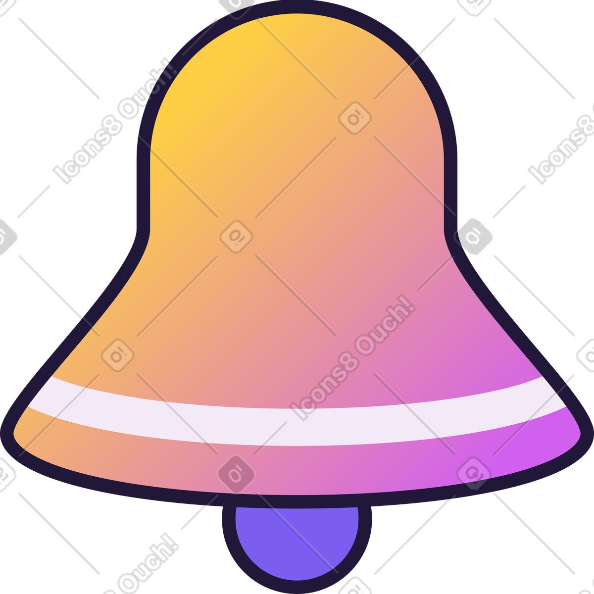 Bell illustration in Conifer style download in PNG, SVG