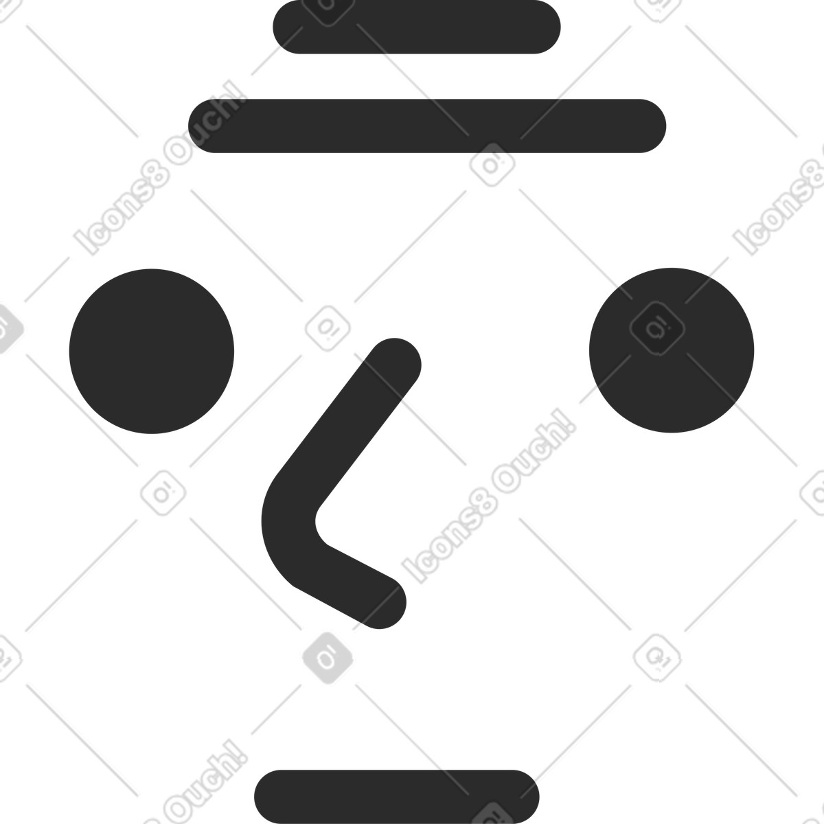 Ilustración Viejo rostro neutral en estilo Marginalia a descargar en PNG y SVG