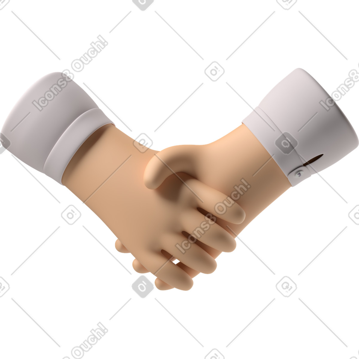 Stretta di mano delle mani pelle bianca illustrazione in stile 3D Hands Fun&Wild scarica in PNG, SVG
