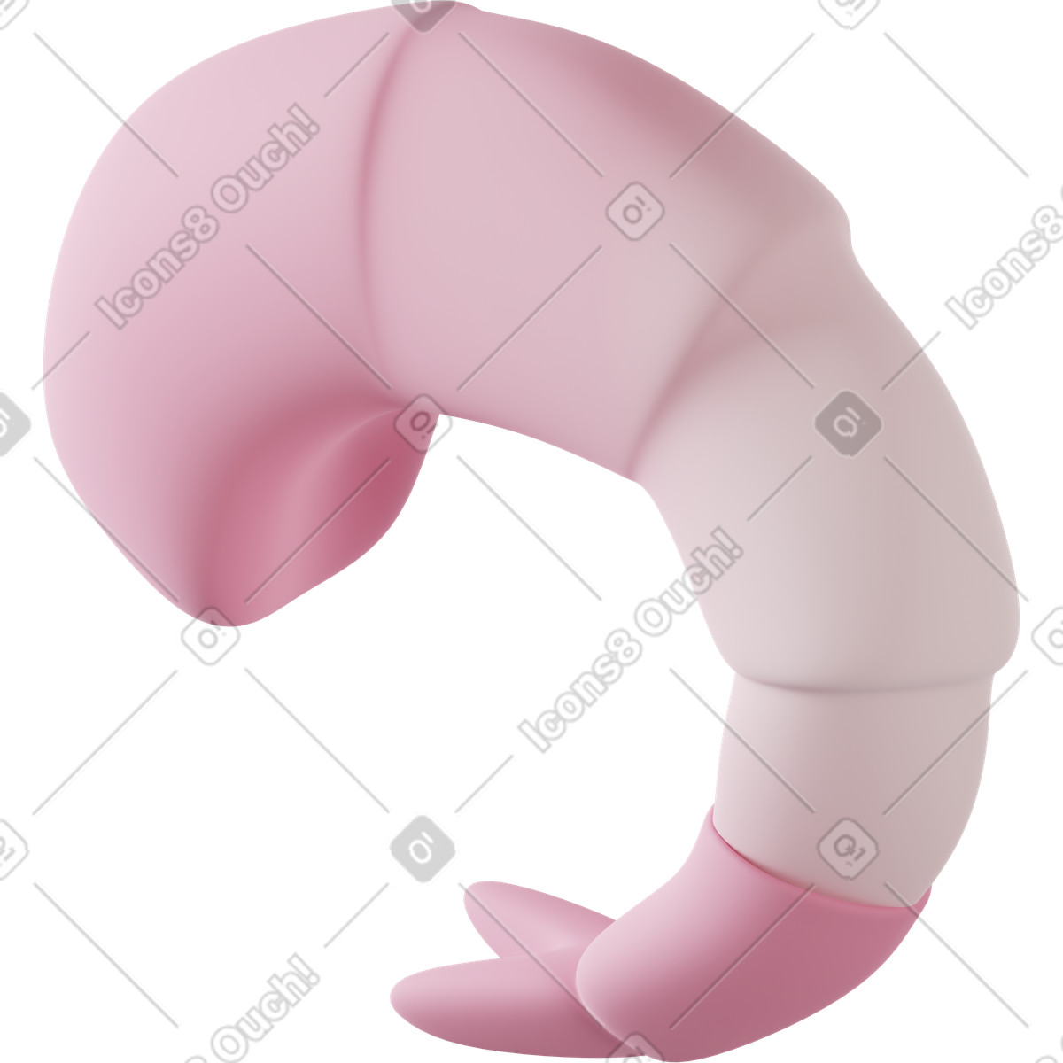 Ilustração de Pink shrimp em no estilo 3D Casual life para baixar em PNG, SVG