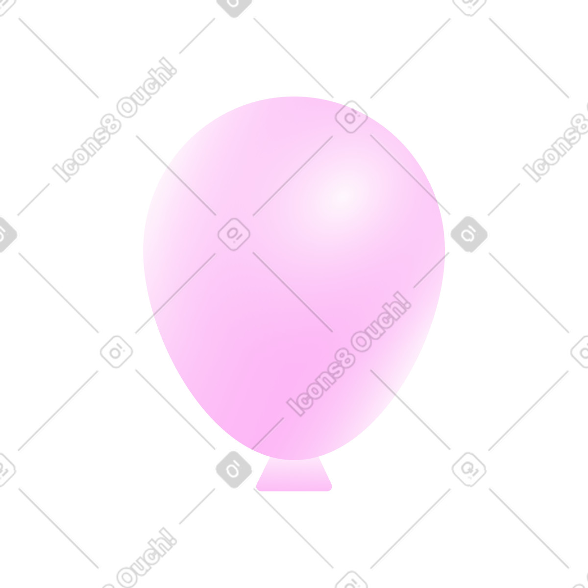 Palloncino rosa illustrazione in stile Chromed scarica in PNG, SVG