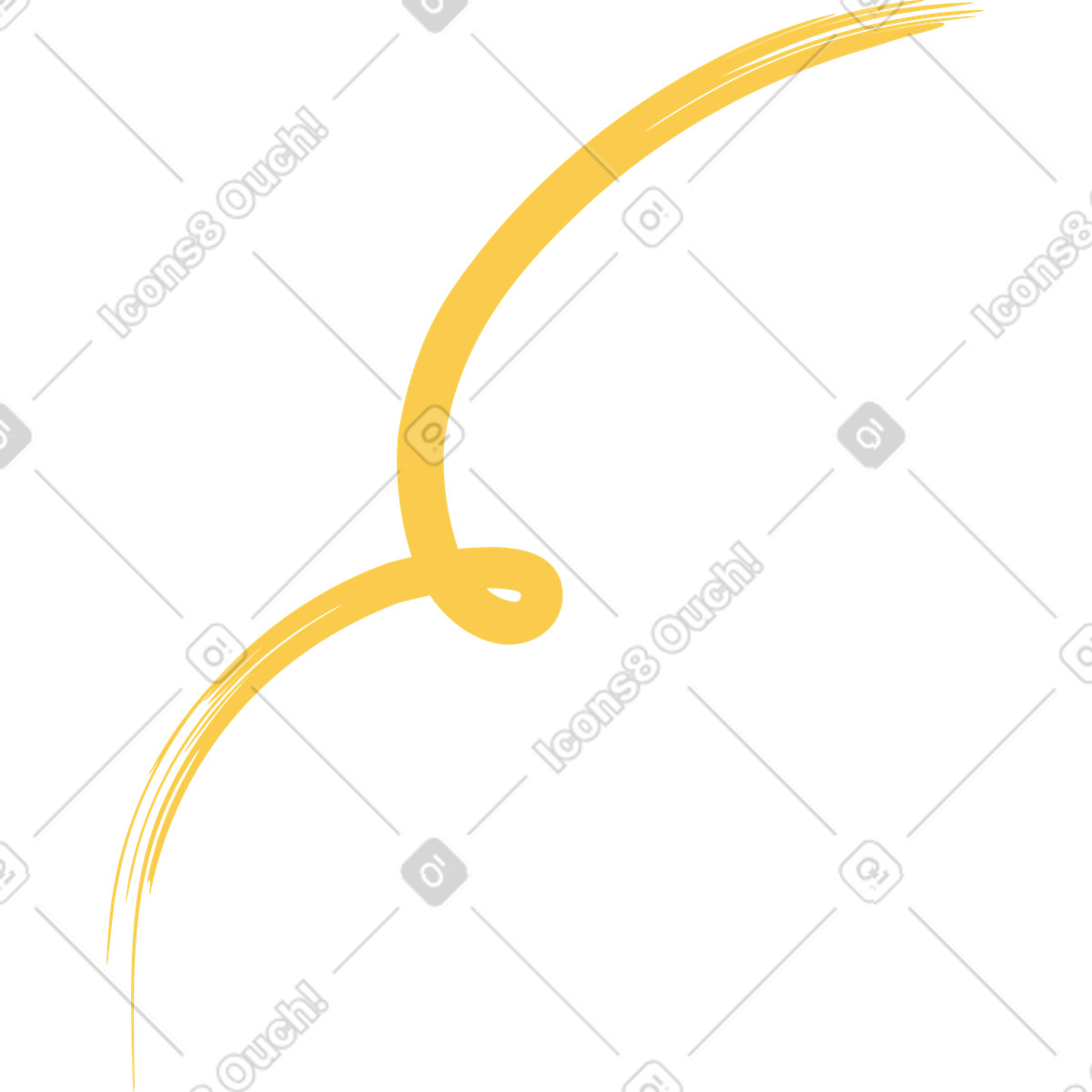Illustration Arrow swirl brush stroke highlighting important text space on background dans le style Grain à télécharger aux formats PNG, SVG