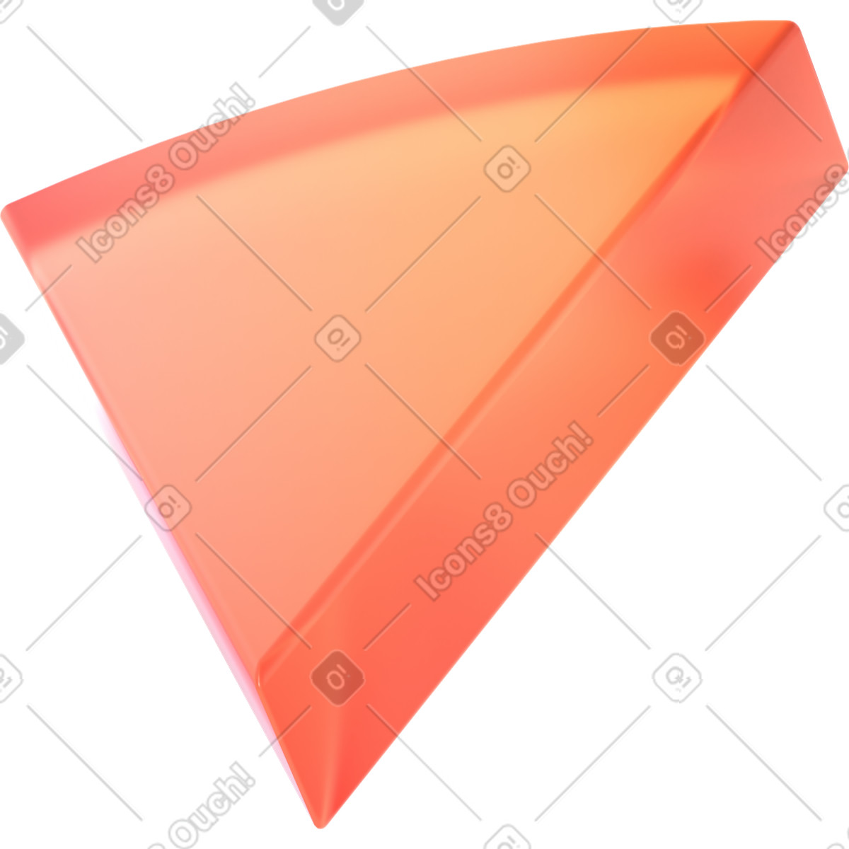 Glass segment of pie chart illustration in 3D Glassy style download in PNG, SVG