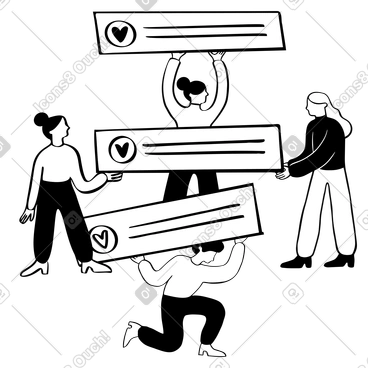 댓글이나 리뷰를 남기는 사람들 PNG, SVG