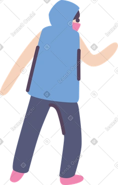 Hooded man with mask PNG, SVG