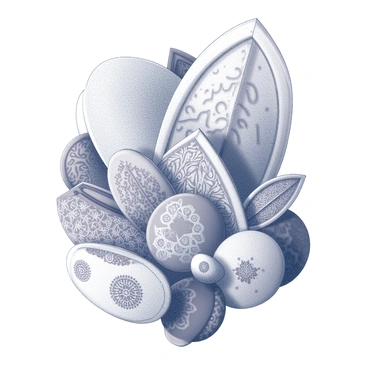 A collage featuring a variety of scales arranged intricately. Each scale represents a distinct culture and era, showcasing unique designs and patterns. Some scales are adorned with intricate carvings, while others display vibrant motifs or traditional symbols. The scales vary in size, with larger ones dominating the composition and smaller ones nestled among them. The overall arrangement creates a layered effect, allowing the viewer to appreciate the details of each scale. Each element conveys the essence of its respective culture and time period through its design and craftsmanship.