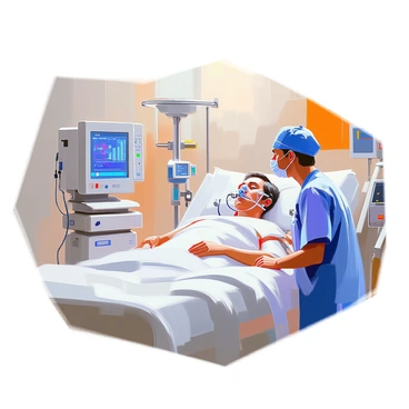 A ventilator unit operating in an intensive care unit