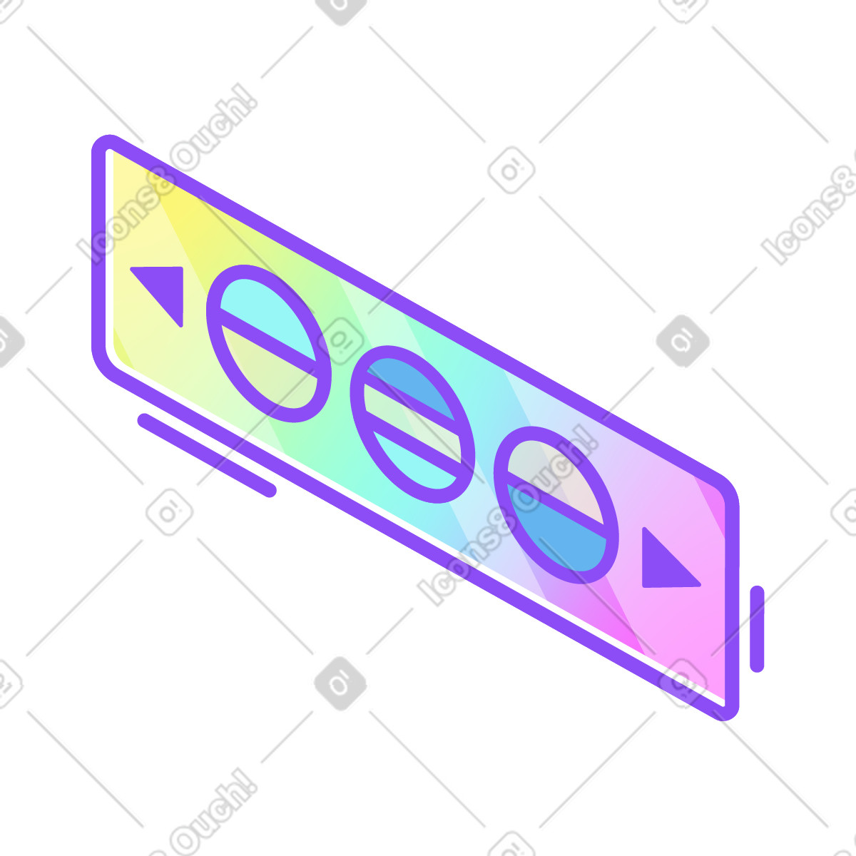 Language selection window illustration in Holographic style download in PNG, SVG
