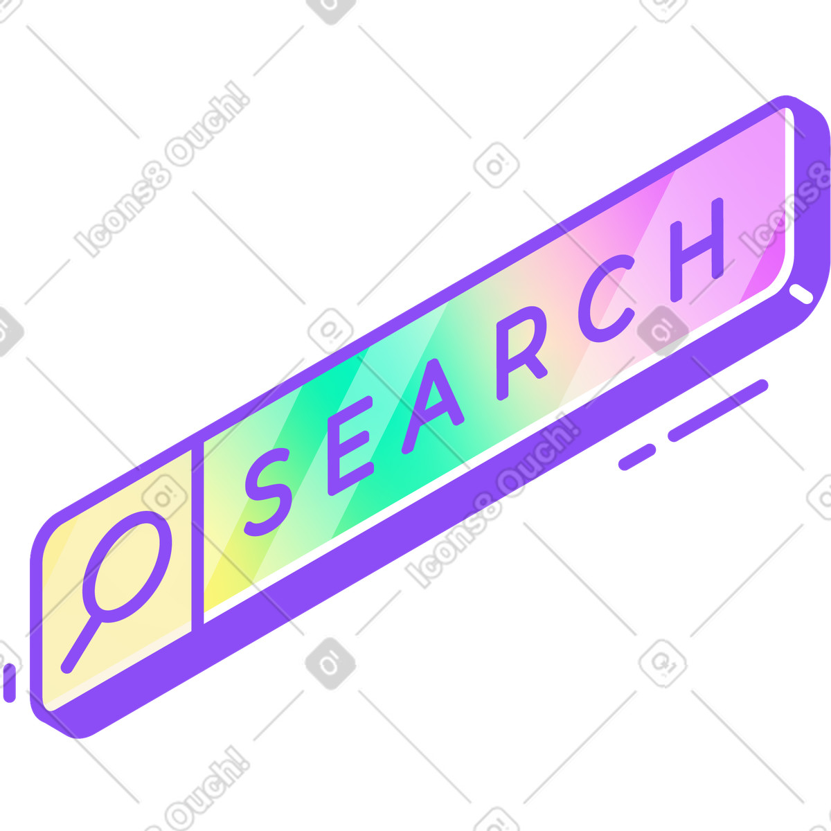 Search bar illustration in Holographic style download in PNG, SVG