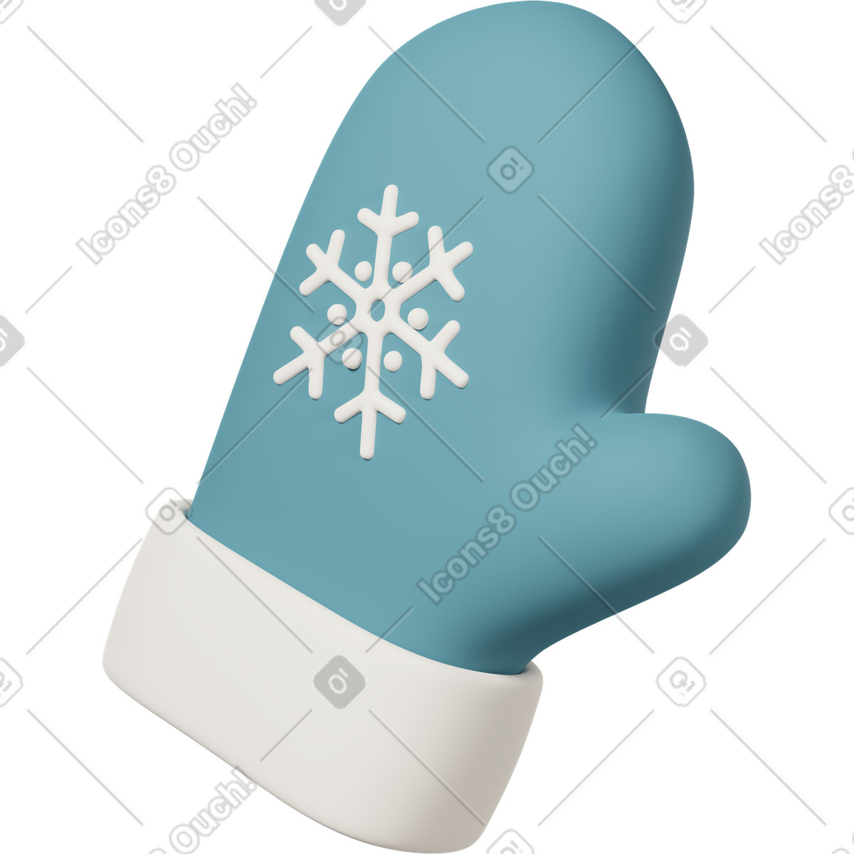 Guanto caldo blu per l'inverno illustrazione in stile 3D Casual life scarica in PNG, SVG