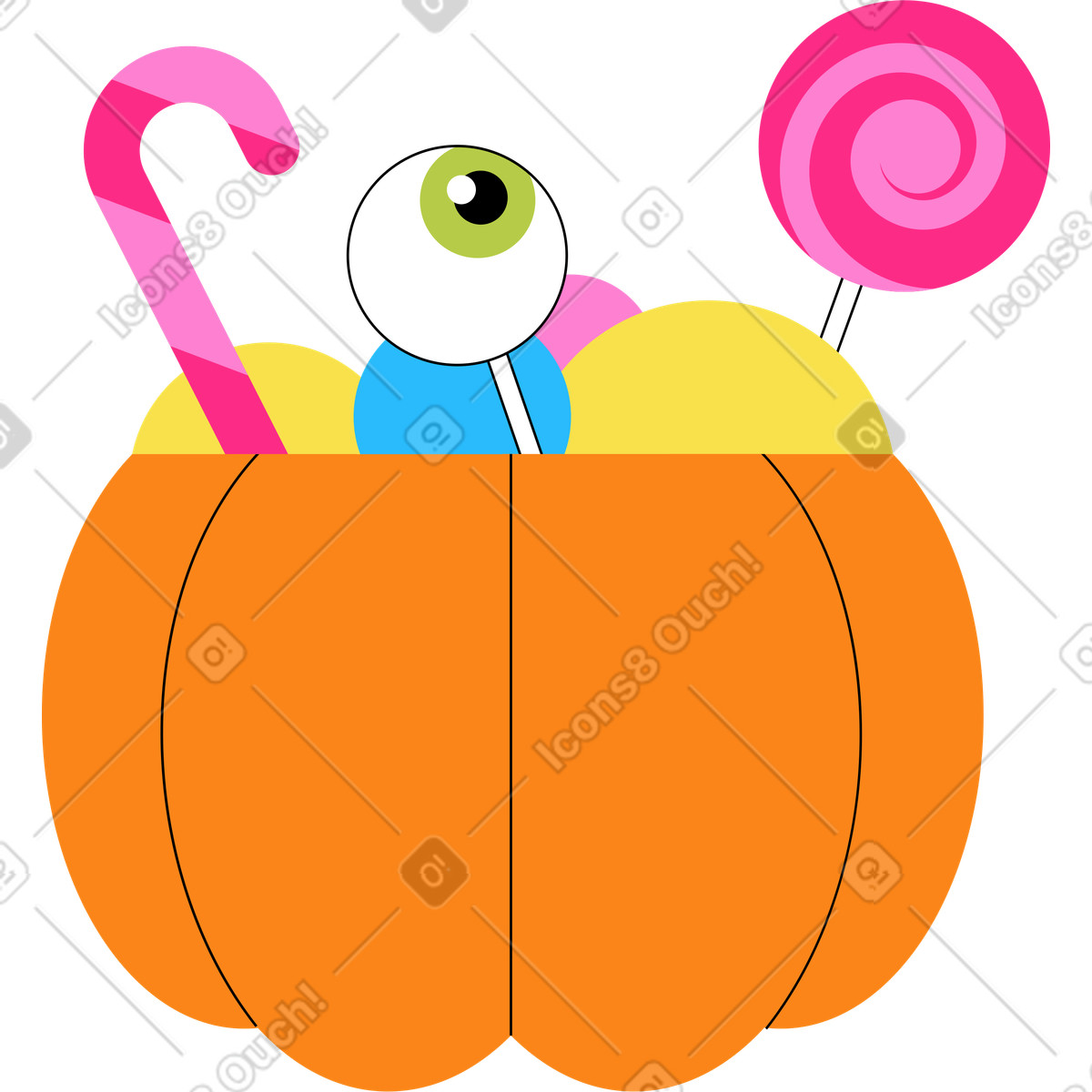 下载 Knotty 风格的 南瓜与糖果 插画，支持 PNG、SVG 格式
