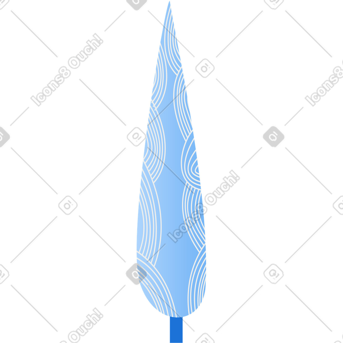 Cypress tree illustration in Clip style download in PNG, SVG