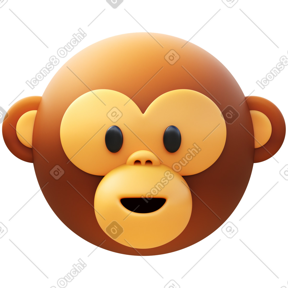 Monkey face illustration in PNG, SVG