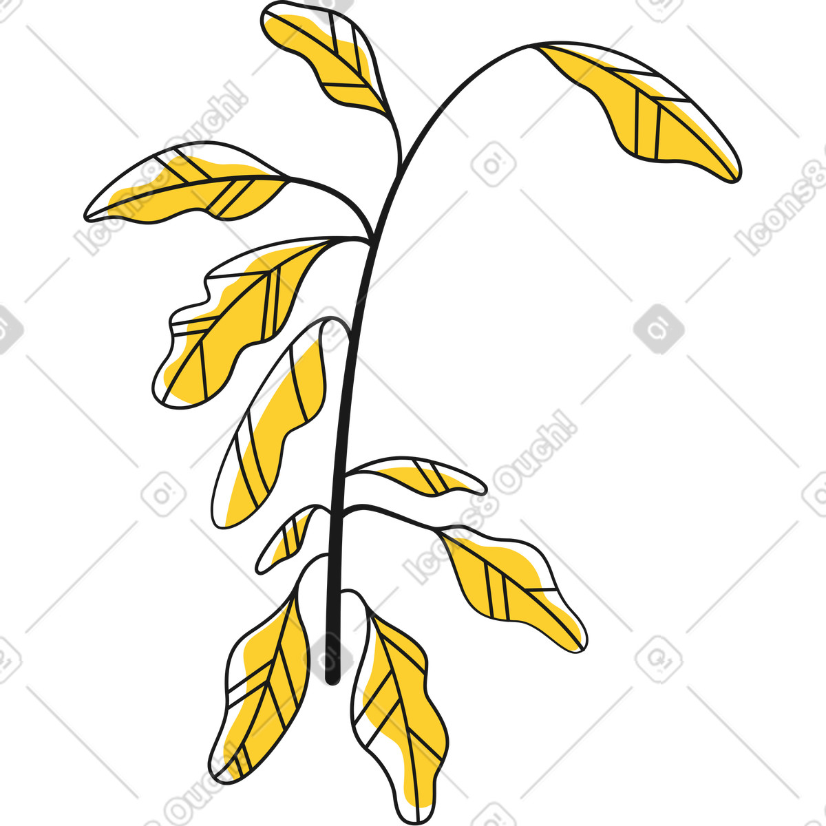 Plant illustration in Taxi style download in PNG, SVG