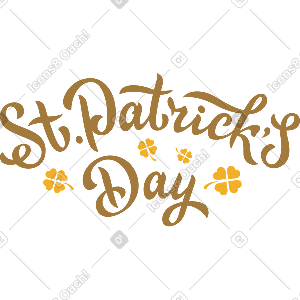 Ilustración St.patrick's day lettering en estilo Rubber a descargar en PNG y SVG
