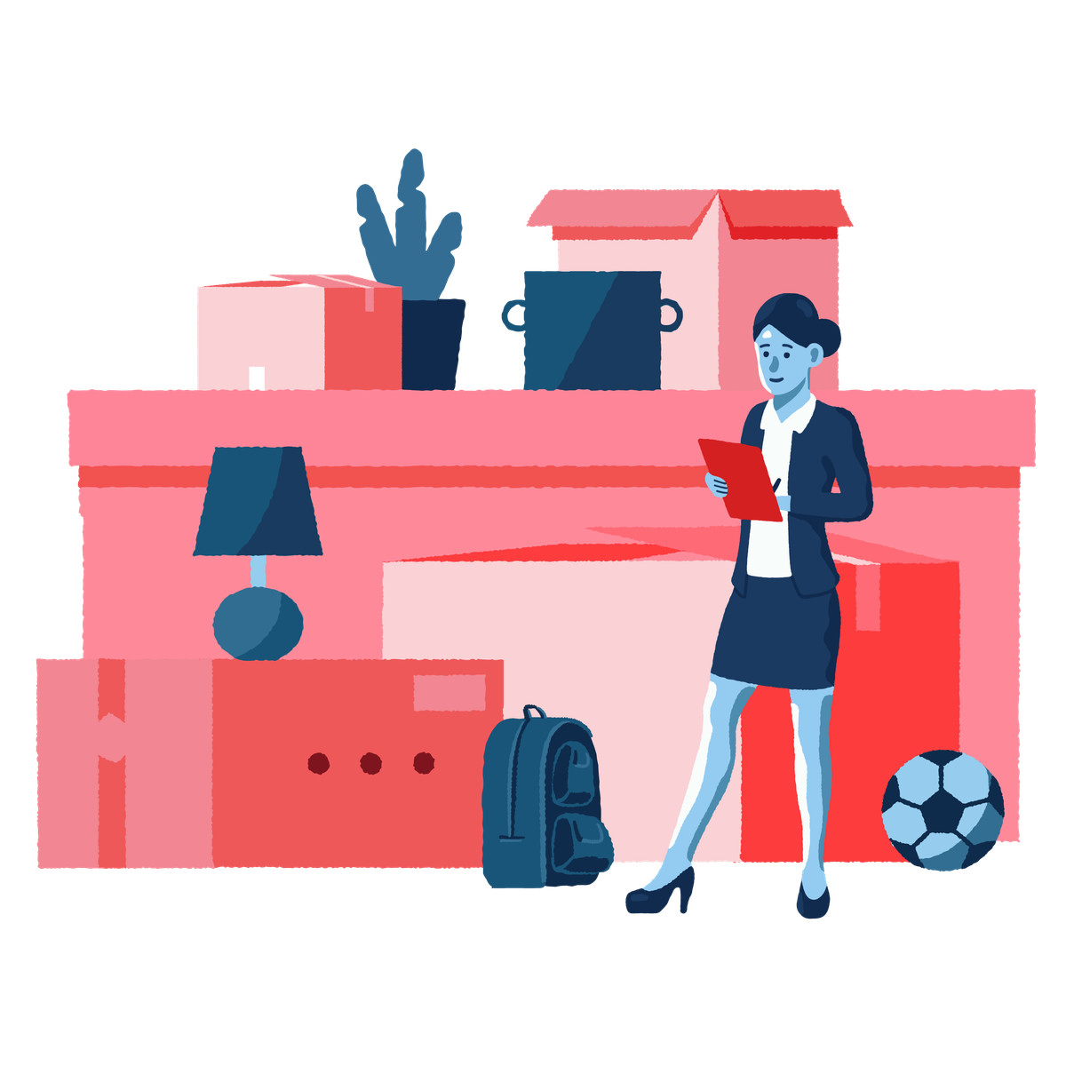Moving to a new home illustration in PNG, SVG