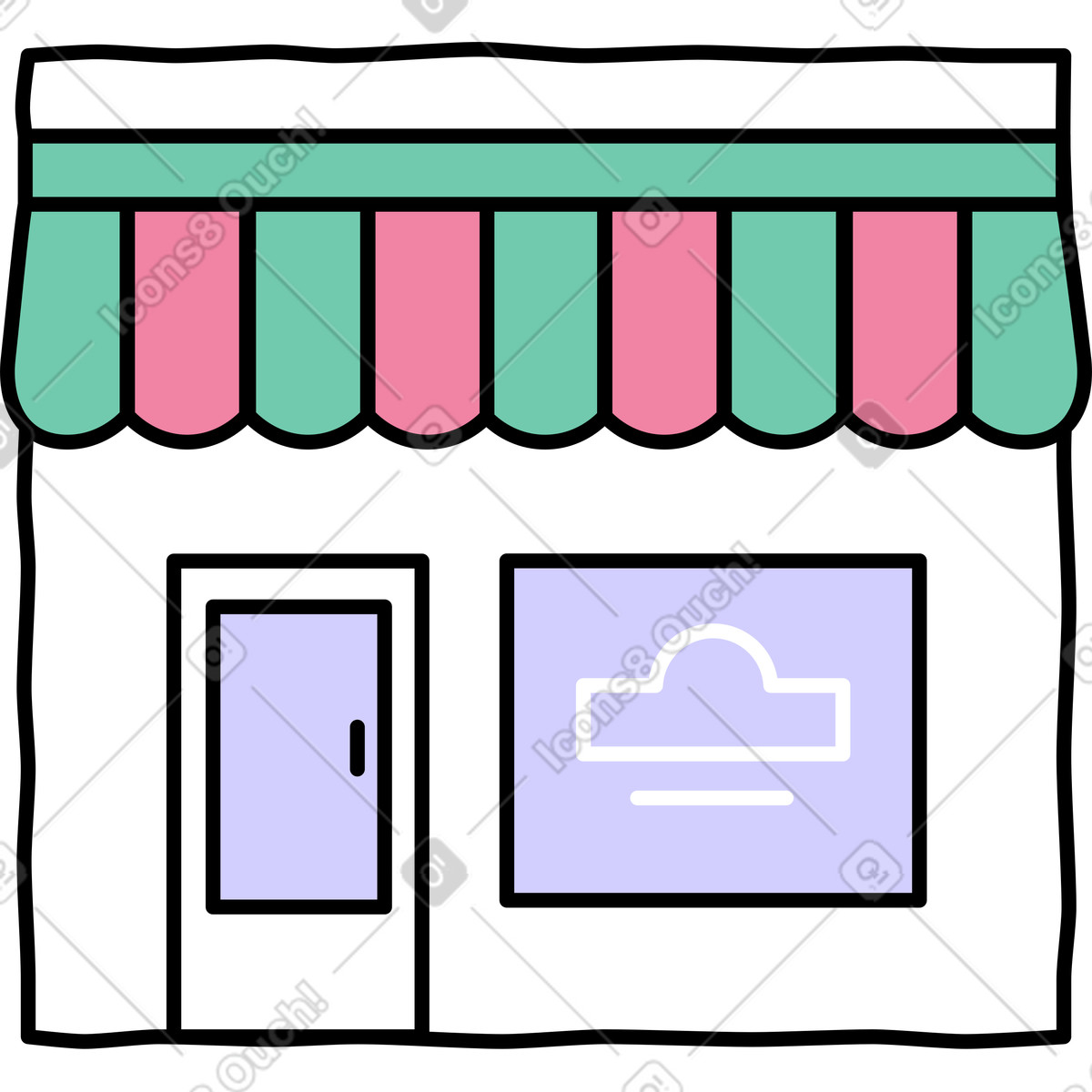 Ilustración El edificio de la tienda en estilo Notes a descargar en PNG y SVG