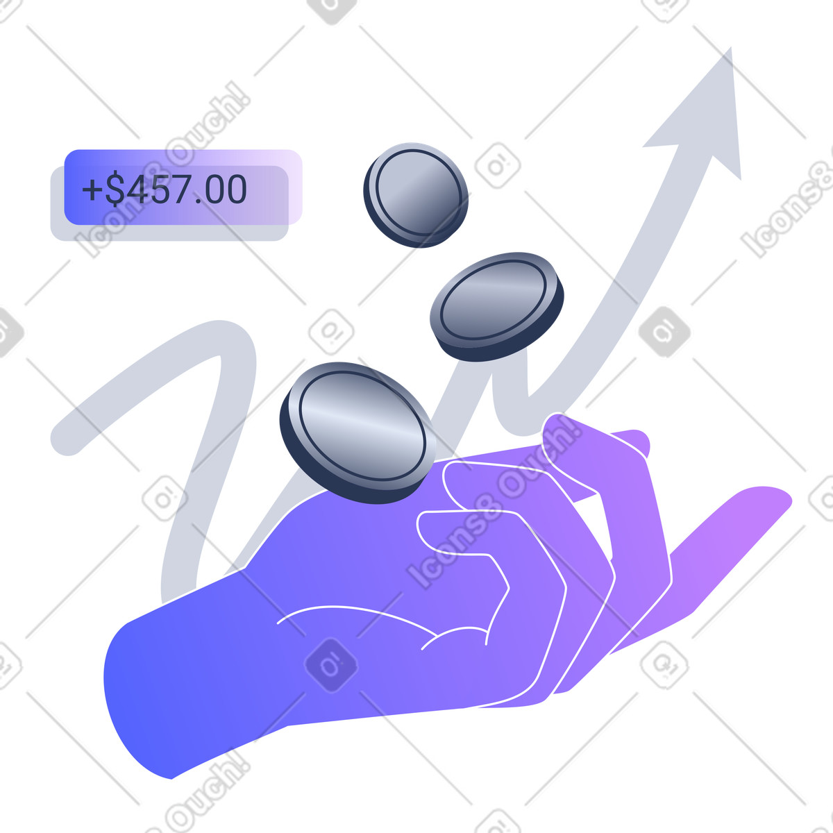 Ilustração de Crescimento da renda em no estilo Lucent para baixar em PNG, SVG