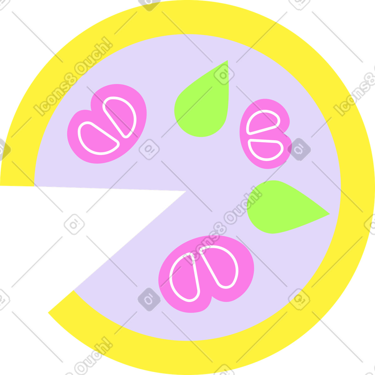 Pizza illustrazione in stile Mellow scarica in PNG, SVG