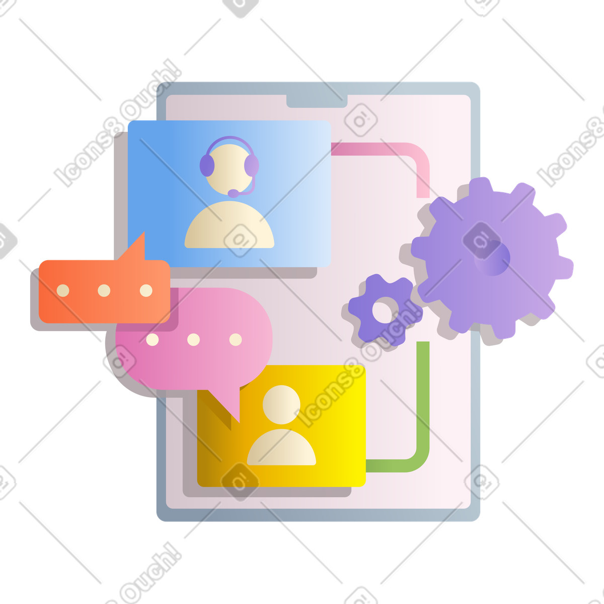 Computer maintenance remotely illustration in Silky style download in PNG, SVG
