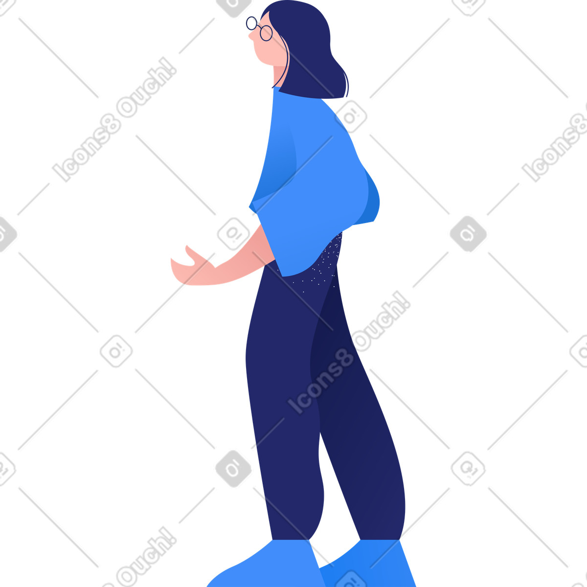 Clip スタイルの Woman のイラストをPNG、SVG形式でダウンロード