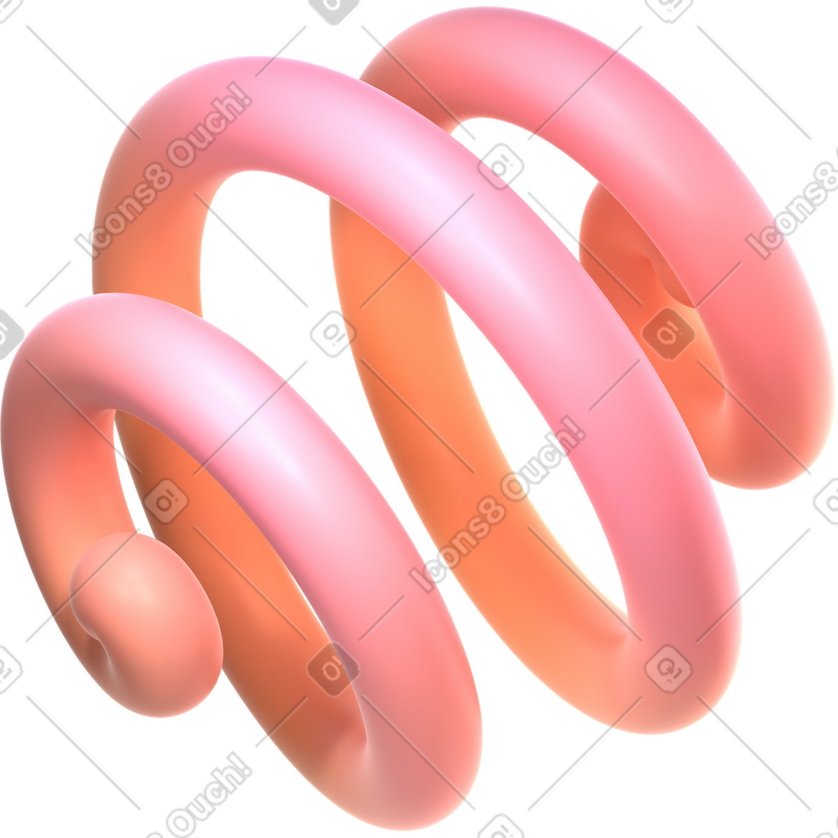 Illustration Spirale rose dans le style 3D Glassy à télécharger aux formats PNG, SVG