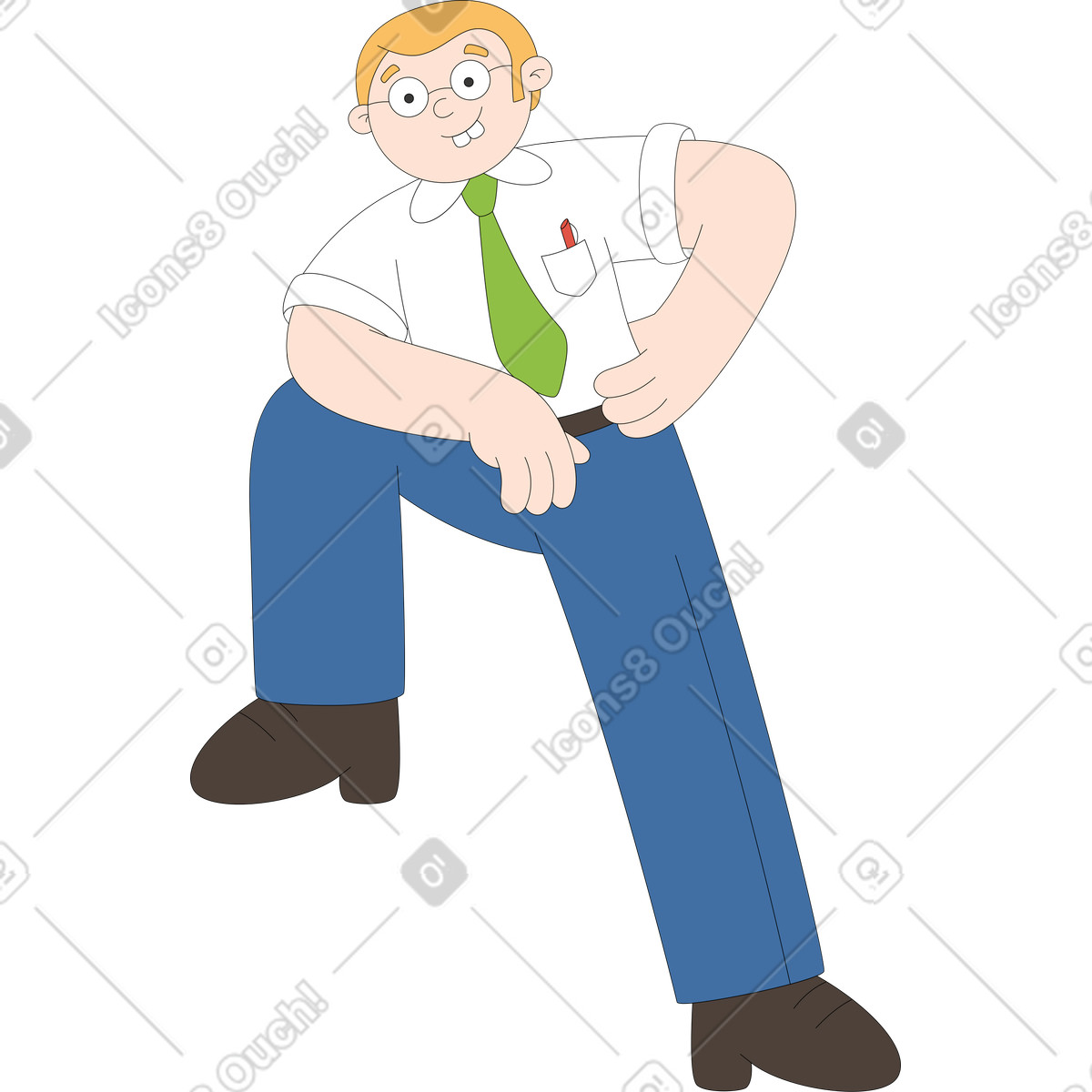 Illustration Homme dans le style Sitcom à télécharger aux formats PNG, SVG
