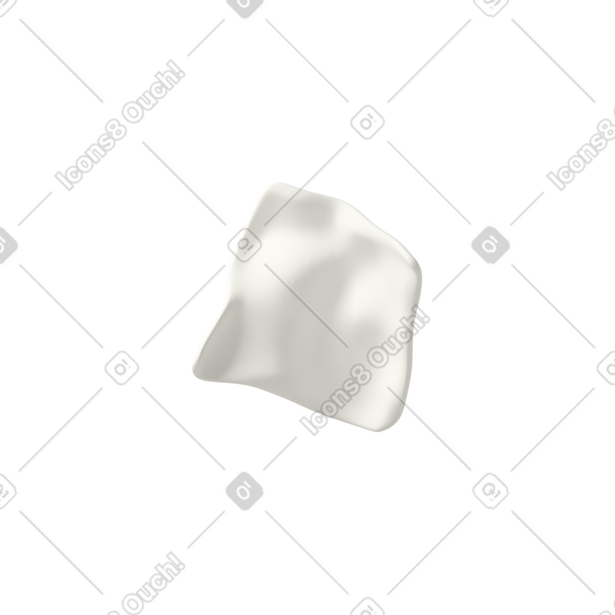 White napkin-Illustration im 3D Casual life-Stil als Download in PNG, SVG